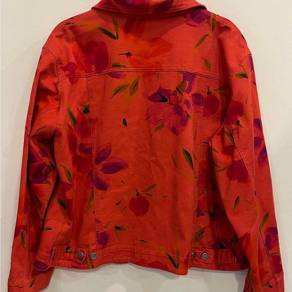 Chicos Denim Floral Jacket - Picture 8 of 13